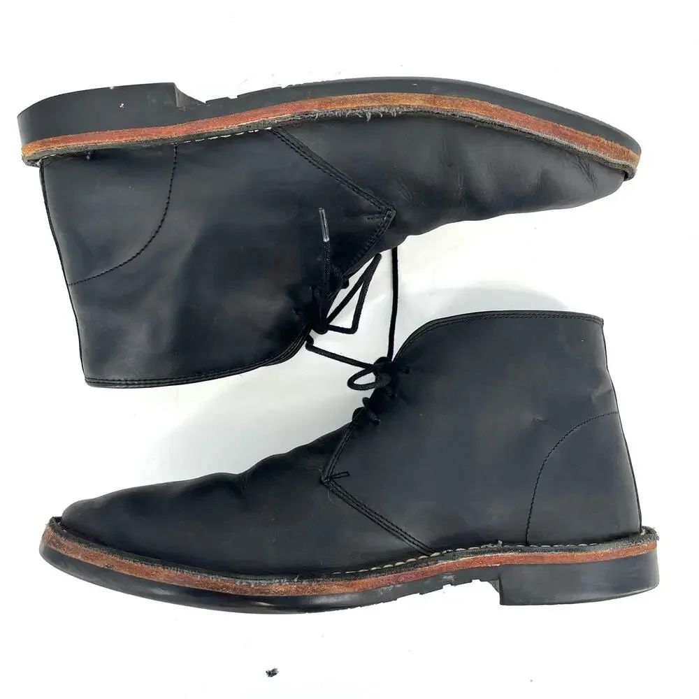 Ben Sherman Black Nubuck Leather Desert Boots‎ - Fabric Lined, Men's Size 10
